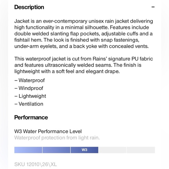 RAINS Long Jacket ☔️ Cement ☔️ Color: cement ☔️ unisex ☔️ Size Large - Picture 6 of 8